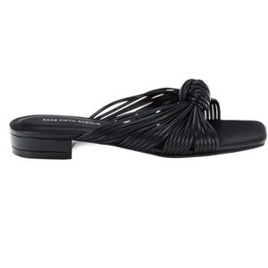 Saks Fifth Avenue Black Knotted Slide Sandals